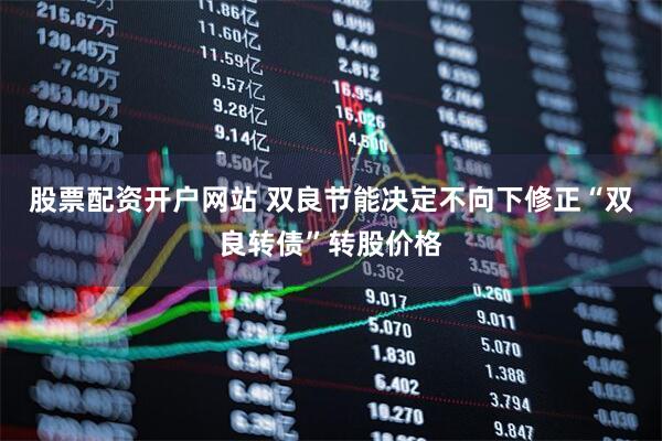 股票配资开户网站 双良节能决定不向下修正“双良转债”转股价格